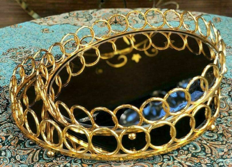 سینی کف آینه ای گرد طرح المپیک